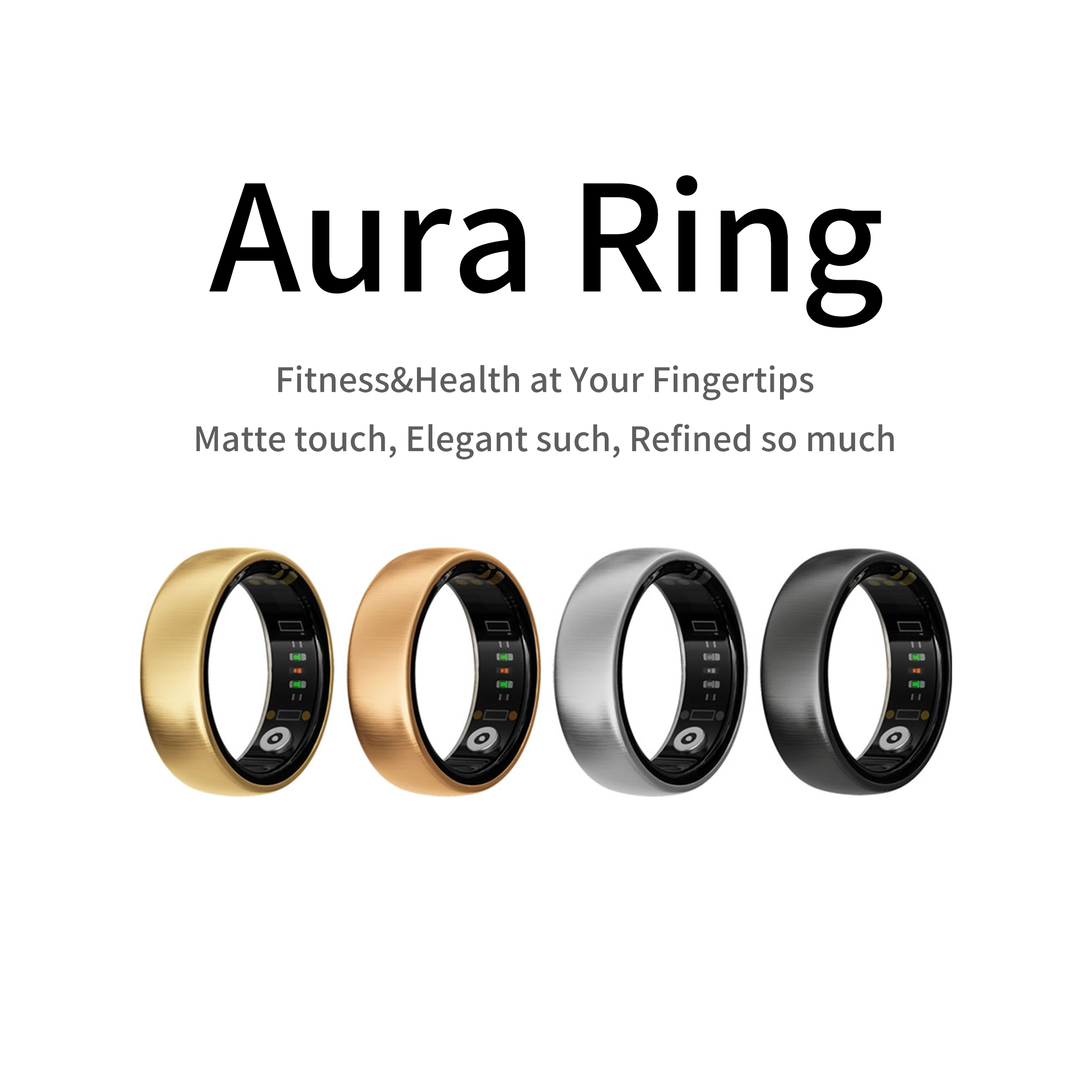 Daith Heart Ring - AURA Matt Smart Ring Fitness Sports