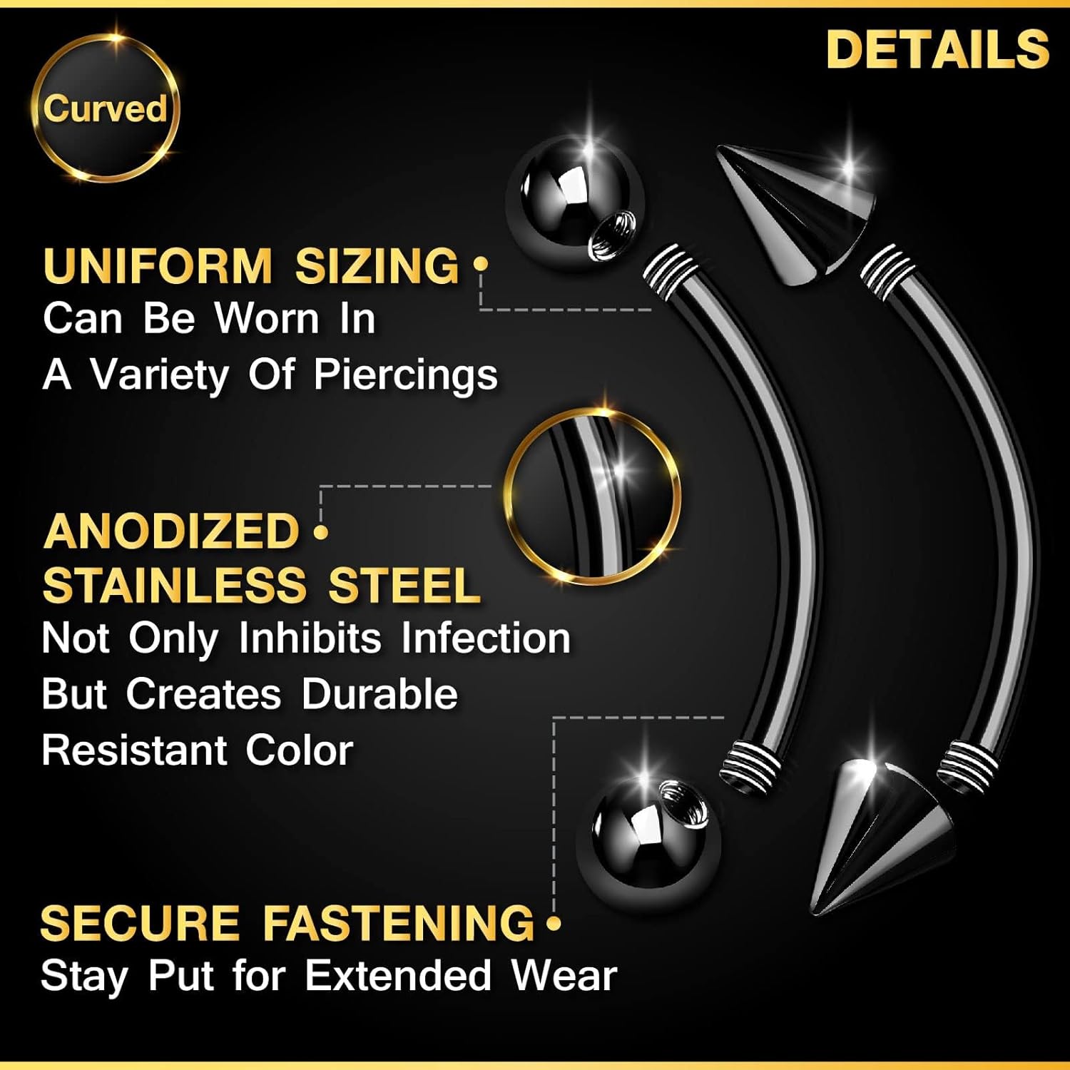 32pc/set Surgical Steel Curved - Body Jewelry Changing Kit review and price