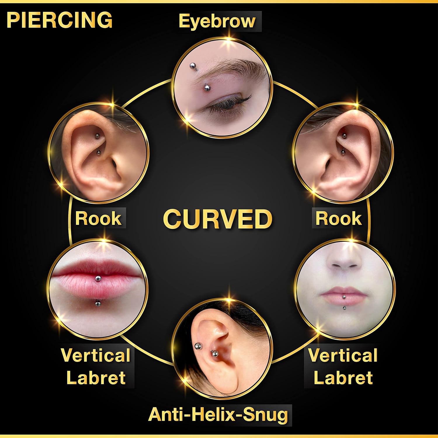 32pc/set Surgical Steel Curved - Body Jewelry Changing Kit review and price