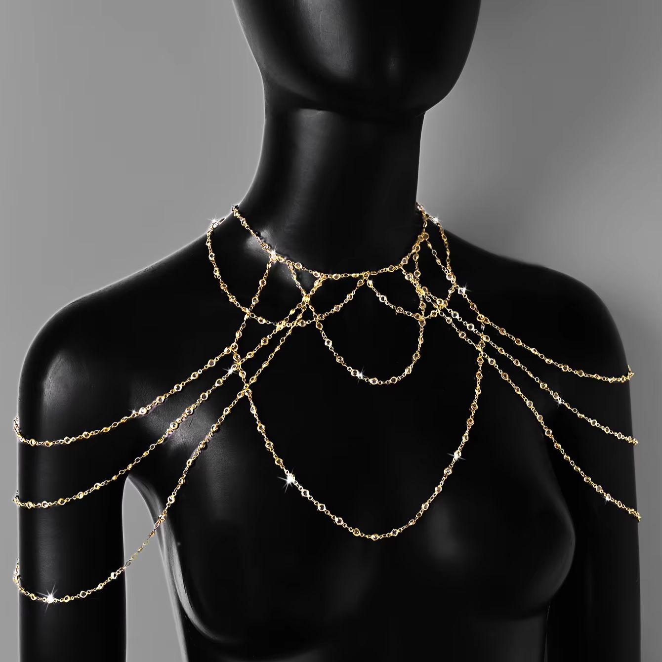 Gold Silver Plated Multi Layer - Body Jewelry Rhinestone review and price