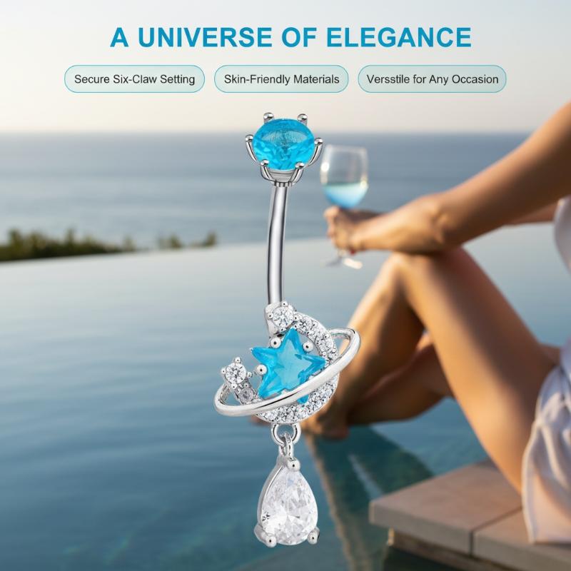Shiny Zircon Dangle Belly Butt - Body Jewelry Universe review and price