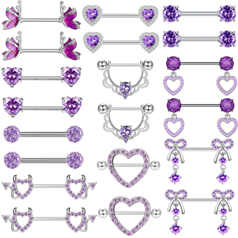 Purple Butterlfy  Nipple Pierc - Body Jewelry Changing Kit review and price