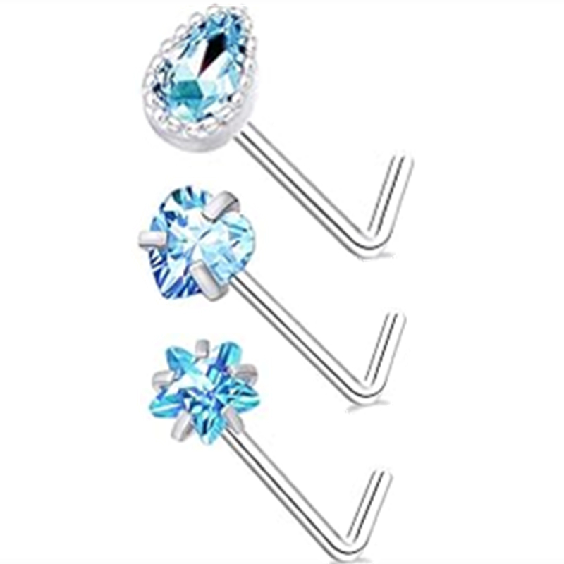 3PC Stainless Steel Flower Nos - Body Jewelry Indian review and price