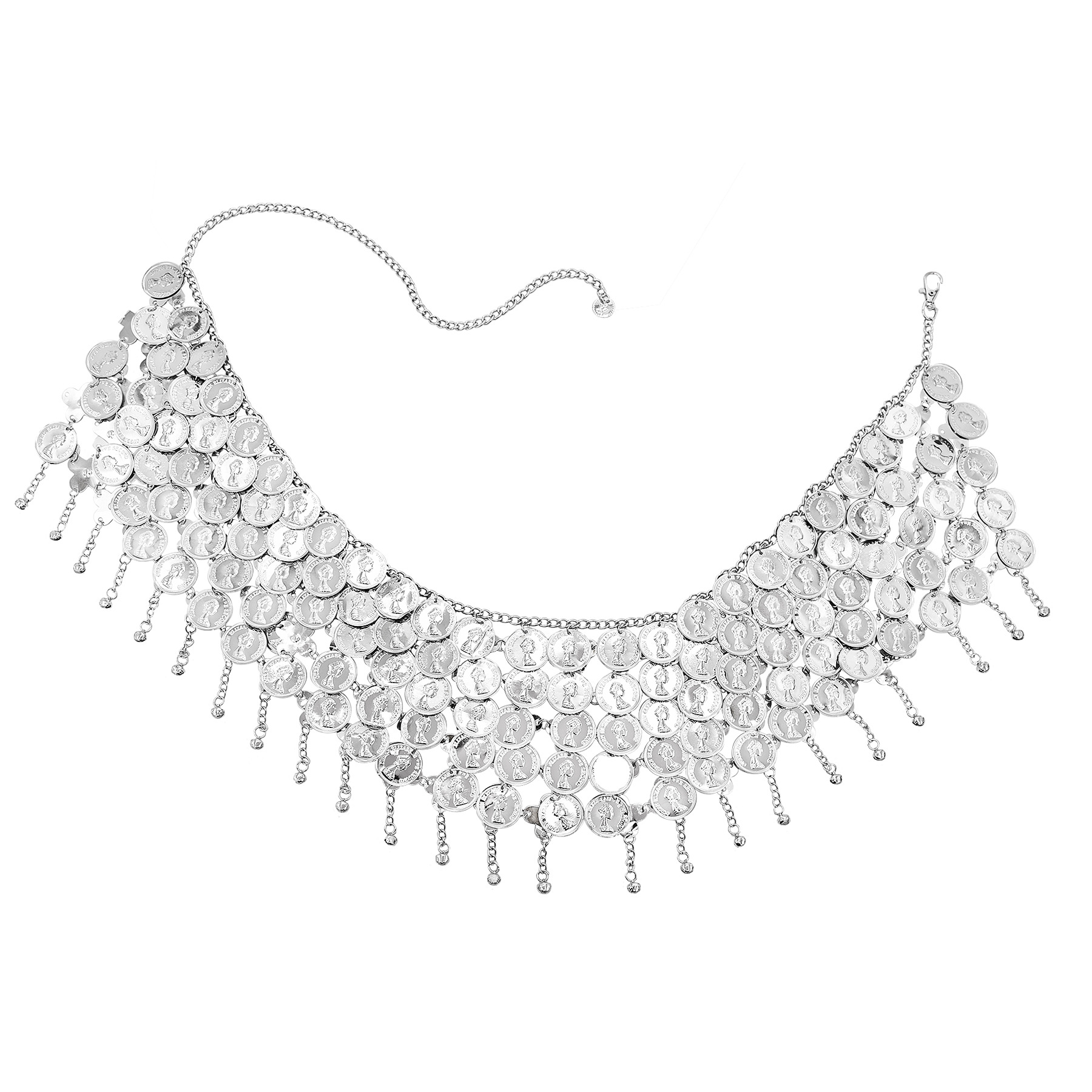 Silvery Bells Long Tassel Coin - Body Jewelry Indian review and price