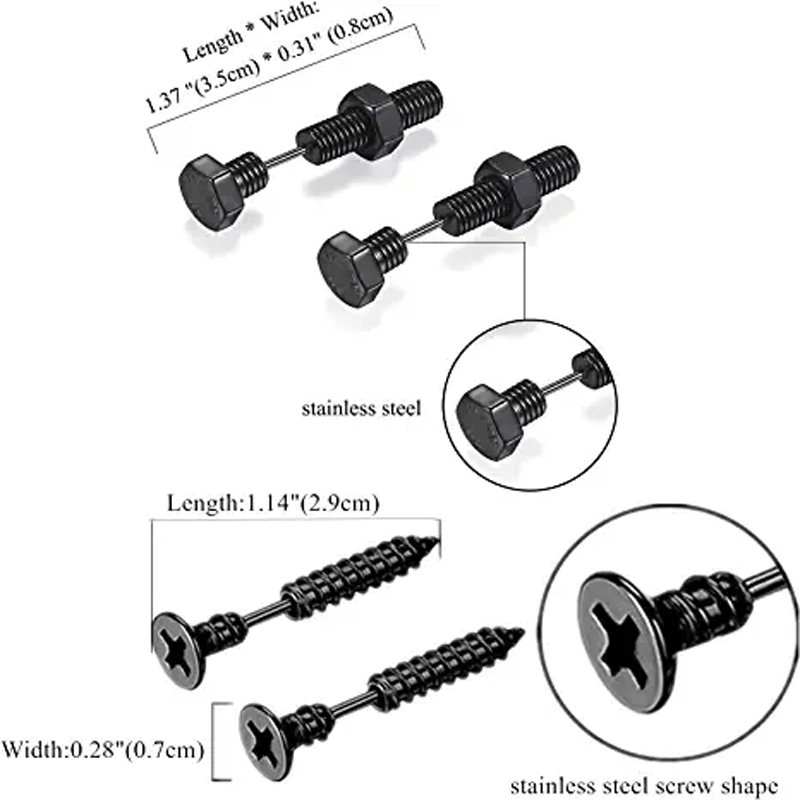 2-3 Pairs Punk Pointed Screw B - Body Jewelry Changing Kit review and price
