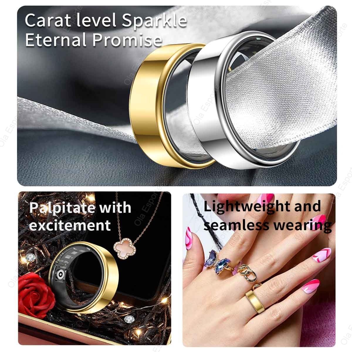 Titanium Alloy Smart Ring, Hea - Daith Heart Ring review and price